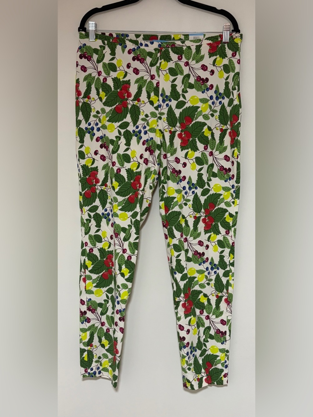 J. McLaughlin Margot Side Fruit Print Zip Skinny Fit Pants Size 12 NWT